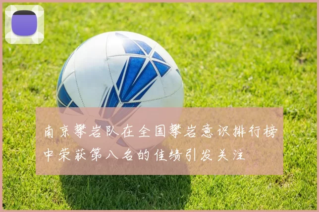 南京攀岩队在全国攀岩意识排行榜中荣获第八名的佳绩引发关注